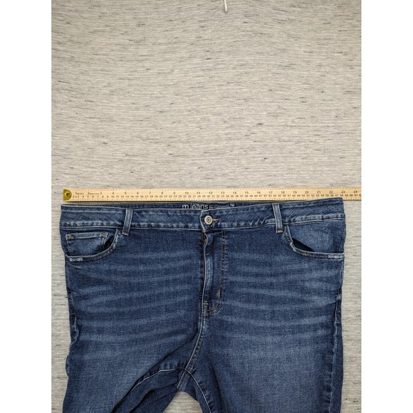 M Jeans by Maurices Denim Jeans Distressed Hem Dark Wash Plus Size 22W Stretch - Picture 4 of 9